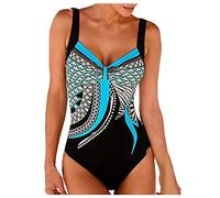 uxxnjfg Bañadores Mujer Talla Grande Sexy Bañador 2025 Reductores con Sujetador Trajes De Baño Mujer Vientre Plano Menstrual Deportivo Swimsuits for Women Natacion Brasileño Beachwaer Azul L