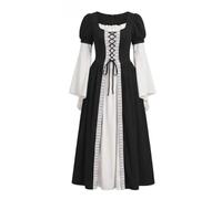 uxxnjfg Disfraz Halloween Mujer Adulto Vestido Gotico Mujer Vampiro Elegante Disfraces Renacentista Manga Larga Sexy Disfraz Victoriano Gótico Vestido Carnaval Cosplay Dress Negro M