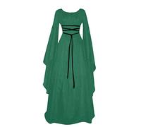 uxxnjfg Vestido Medieval Mujer Sexy Disfraz Halloween Mujer Novia Bruja Witch Disfraz Medieval Demonio Elegante Invierno Disfraz Mujer Carnaval - Ofertas Flash del Dia Premium Hoy(Verde,M)