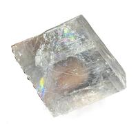 UYCUODLUY 1 Pieza de calcita óptica Transparente 350-400 g, Cubo Crudo espato Islandia, Piedra losa, Cristales en Bruto