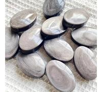 UYCUODLUY 1 Pieza de Piedra Pulido Cristal Palma obsidiana Plateada for decoración del hogar