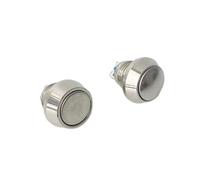 UYCUODLUY 12mm DIY Reset Metal Push Button Switch 1A Spherical Ball Head Copper Plated Nickel Car Horn Door Control(Flat Head,1pc)