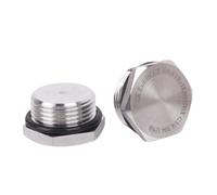 UYCUODLUY 1pc 1/4" 3/8" 1/2" 3/4" 1" NPT Metric Male Thread 304 Stainless Steel Sealing Ring Hex Head End Cap Screw Pipe Fitting(M30x1.5)