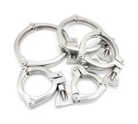 UYCUODLUY 1PC SS304 Three Pieces Clamps ISO Three Segment Heavy Duty Tri-Clamp fit ferrules SS Clamps 145MM