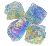 UYCUODLUY 4 Piedras Preciosas crudas con Purpurina galvanizadas de Cristal for decoración del hogar