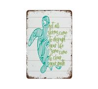 UYCUODLUY After the Storm Comes Calm Vintage Metal Sign Inspirational Quote Tin Plaque for Home Office Living Room Wall Decor 8 X 12 Inch