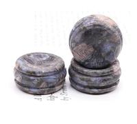 UYCUODLUY Beautiful Crystal Ball Base Stone Agate Rose Quartz Carving Crafts Display Stand Desktop Decoration Home (Color : Rhyolite, Size 20pcs)