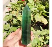 UYCUODLUY Beautiful Green Fluorite Crystal Point Hexagonal Column Ornaments Quartz Rod Home Decoration Gifts (Size : 10-11cm)