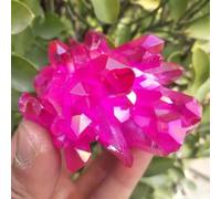 UYCUODLUY Beautiful Red Flame Aura Quartz Crystal Cluster