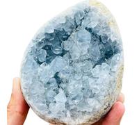 UYCUODLUY Celestite Geode Stone Egg Crystal Home Office Decoration Craft Gifts Ornaments Decor(Size:1100-1300g)