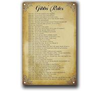 UYCUODLUY Classic Rules List School Metal Sign Distressed Finish For Conference Room Boardroom Executive Suite Management Office 8 X 12 inch