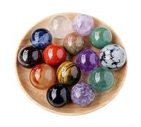 UYCUODLUY Crystal Ball Ornament, Made of Amethyst, Rose Quartz, Citrine, and Lapis Lazuli, a Feng Shui with a Seven-Star Formation,14 pcs,30mm