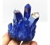 UYCUODLUY Crystal Cluster Blue Angel Aura Flower Electroplating Gemstone Quartz Ornaments (Size : 180-200g)