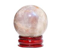 UYCUODLUY Crystal Sphere Ball Blue Moonstone Crystals Stone Feng Shui Tabletop Sculpture Ornaments Home Office Living Room Desk Decor,55-60mm