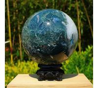 UYCUODLUY Decorative Ornaments Moss Agate Ball Crystal (Size : 600-700g)