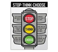 UYCUODLUY Emotional Regulation Poster Stop Think Choose Self Care Canvas Wall-Art Print(Unframed,16x24inch(40x60cm))