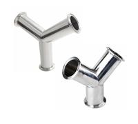 UYCUODLUY Ferrule O.D 50.5mm 64mm 77.5mm 91mm 106mm 119mm Tri Clamp Equal 3 Ways Y 304 Stainless Steel Ferrule Pipe Fitting(32mm (1.5 in. TC))