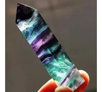 UYCUODLUY Fluorite Crystals Obelisk Colorful Stone Point Hexagonal Column Crystal Wand Gift for Home Office Decor (Size : 7-8cm About 28g)