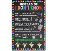 UYCUODLUY Instead of I Don’t Know Growth Mindset Poster for Classroom Teachers Educational Wall Sign for School Office(Framed,12x18inch(30x45cm))