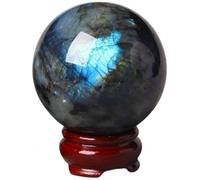 UYCUODLUY Labradorite Gemstone Ball for Witchcraft and Decorative, Carved Crystal Moonstone, Polished Stones Home Decor Collection Gift,6cm