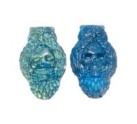 UYCUODLUY Labradorite Skull Owl Carving 1.22×2.01 in - Hand-Carved Blue Flash Crystal Pendant | DIY Jewelry & Stone Decoration