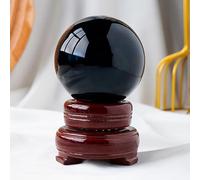 UYCUODLUY Large Black Glass Ball for Witchcraft, Obsidian, Crystals, Home Decor, Ornaments,130mm