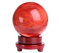 UYCUODLUY Red Crystal Ball Smelting Stone Home Decoration Melting Quartz Gemstone for +Base,Red ball-26cm