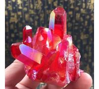 UYCUODLUY Red Flame Aura Quartz Crystal Cluster Ornaments (Size : 50-60g)