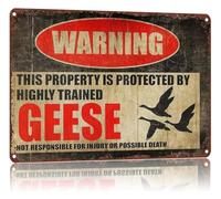 UYCUODLUY Retro Aluminum Metal Wall Sign Featuring Goose Design Fade Resistant Print Easy to Hang Decor For Patio Garden Office Man Cave 8 X 12 in