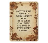 UYCUODLUY Seasonal Metal Tin Sign Autumn Blessing Falling Leaves Wall-Art Rustic Fall Decor Plaque for Home Living Room Bedroom Porch 8 X 12 inch