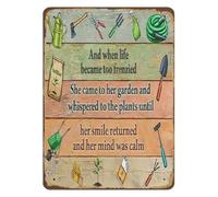 UYCUODLUY She Came to Her Garden Metal Sign And When Life Became Too Frenzied Gardening Lover Wall Decor Vintage Tin Sign for Home 8 X 12 inch