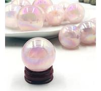 UYCUODLUY Stone Rainbow Angel Halo Rose Quartz Ball Crystal Home Decor(1pc 30-35mm Approx)