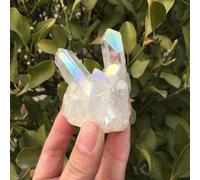 UYCUODLUY Stone White Flame Halo Quartz Crystal Cluster Office Decoration