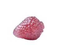 UYCUODLUY Strawberry Quartz Crystal Figurine - 2 × 1.6 in Hand-Carved Red Stone Decoration, Ornament for Home Décor or DIY Pendant