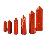 UYCUODLUY Torre de Cristal Jaspe Rojo, 3 Piezas, Piedra Preciosa, decoración Regalo, 7-9 cm