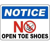 UYCUODLUY Vintage Sign No Open Toe Shoes Required Metal Tin Plaque For Factory Workshop Garage Machine Shop Industrial Decor 8 X 12 inch