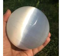 UYCUODLUY White Selenite Sphere Crystal Gypsum Ball Ornaments Raw Stone Crafts Home Decor Decor(350-400g)
