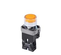 UYCUODLUY XB2-BW33B1C BW3361C Illuminated Knob Switch 2 Gears 3 Gears Normally Open Normally Closed Mechanical Button Switch Self-Lock LED Button Switch(Yellow,220V)