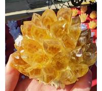 UYCUODLUY Yellow Phantom Quartz Crystal Cluster Home Office Decor Decor(180-240g)