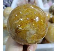 UYCUODLUY Yellow Rubber Flower Stone Ball Crystal Ornament Ornaments (Size : 300-350g)