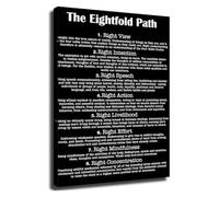 UYCUODLUY Zen Buddhism Poster The Eightfold Path Buddha Quote Inspirational Wall-Art for Decor(Unframed,12x18inch(30x45cm))