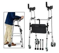 UYDJAKX Andador para personas mayores, marco para caminar con reposabrazos, almohadilla de apoyo, ayuda para caminar, altura ajustable, aleación de aluminio grueso, rehabilitación, auxiliar, ancianos,