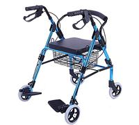 UYDJAKX Caminador para personas mayores, carro plegable para la movilidad a pie, carro de la compra con asiento, freno de mano y ayudas para reposapiés Star of Light
