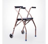 UYDJAKX Marco de marcha de acero inoxidable, ayuda a caminar, con asiento con ruedas, antideslizante, antioxidante, adecuado para equipos de rehabilitación de ancianos Star of Light