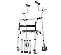 UYDJAKX Marco para caminar con 4 ruedas de aleación de aluminio grueso para rehabilitación, marco auxiliar para caminar para ancianos, altura ajustable, estrella de luz