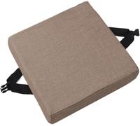 uyeoco Cojín de Asiento Cuadrado con Lazos, 25/28/30/35/40/45/50cm Espesor de 3/5/8 cm,Taburete de Bar súper Suave Cojines for Sillas Cuadrado,Taburete, jardín, Interior, Exterior(Khaki,25x25x3cm)