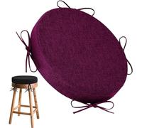 uyeoco Cojín Redondo Antideslizante para Silla con Correas Elásticas y Hebillas, Cojín Redondo para Taburete Alto, Cojín de Asiento Resistente para Hogar y Oficina(Color 17,38x5cm/15x2in)