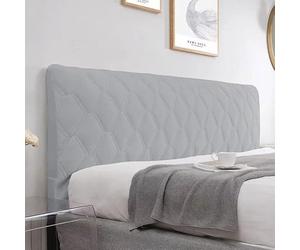 uyeoco Estirable Fundas Cabeceros Cubierta De Cabecero De Cama Protector Espesar Algodón Estiramiento A Prueba De Polvo Acolchado Cabeceras Cama para Habitacione (Color : Light Gray, Size : 160cm)
