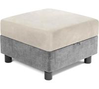 uyeoco Funda de Puff Cuadrado 50x50/60x60/80x80 Elástica Otomana Funda para Taburete Plegable Suave Cubierta del Pedal con Parte Inferior Protector De Muebles para Taburete Otomano(9@,60x60 cm)