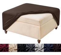 uyeoco Funda de Puff Otomana Cuadrado 50x50 /40x40/80x80 Elástica Funda Reposapies Terciopelo Retirable Lavable Terciopelo Jacquard Cubierta Taburete Sofá Protector (Color : #13, Size : 80x80 cm)